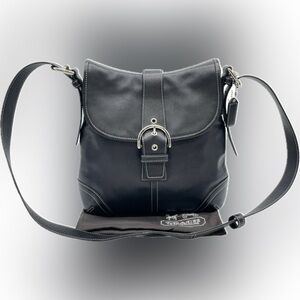 Coach Soho Flap Black Leather Crossbody Bag EUC Dustbag Included June, 2003